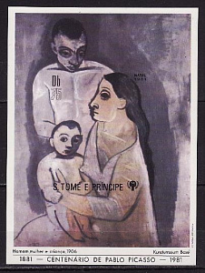 Сан-Томе и Принсипи, 1981, Год ребенка, Живопись Пикассо, блок без зубцов